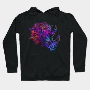 Rainbow Triceratops Dinosaur Hoodie